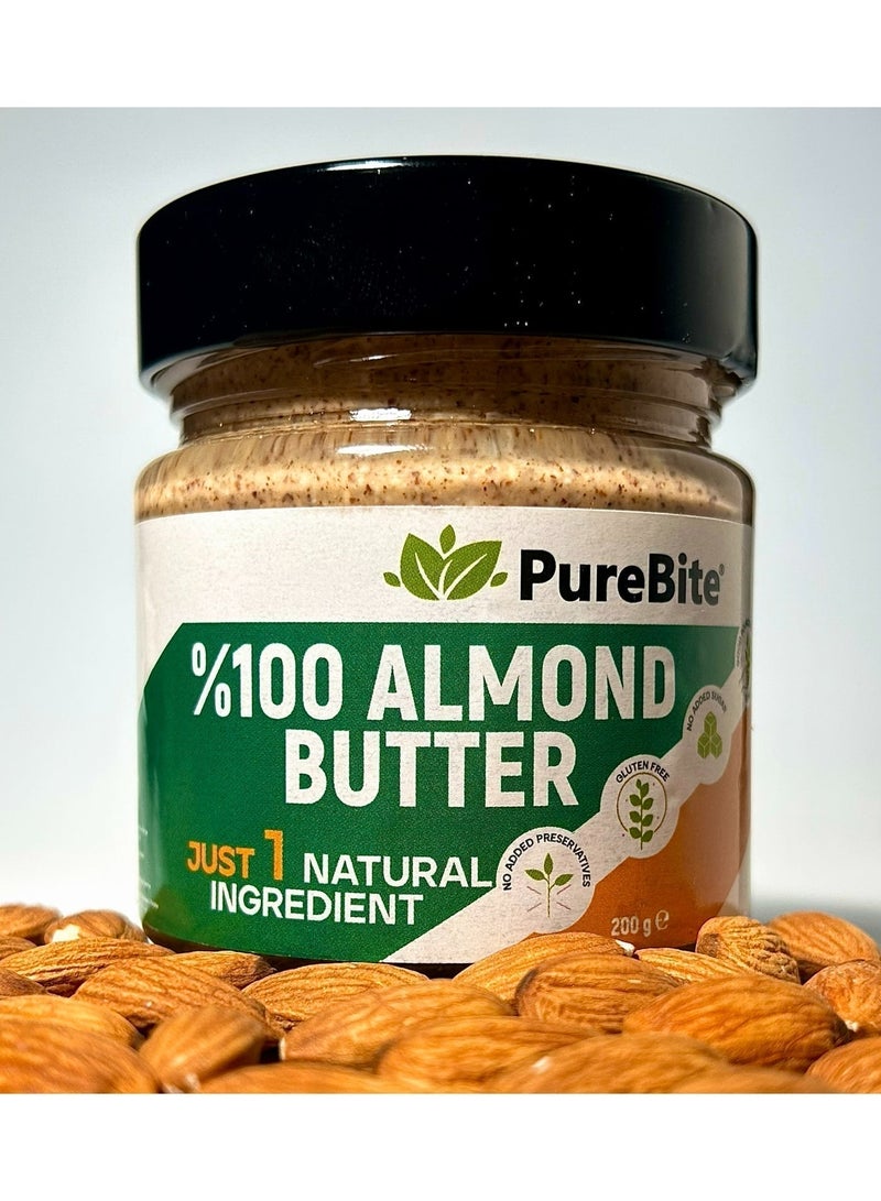 PURE BITE %100 Natural Almond Butter, Sugar Free, Gluten Free, High Protein-200 gr & %100 Natural Almond, Coconut, Peanut Butter. Gluten Free, Sugar Free, No Preservatives – 200 gr Bundle - Image 2